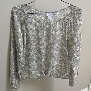 Sheer, 100% silk LOFT blouse, size S.